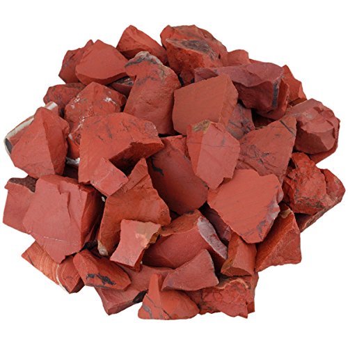SUNYIK 1LB Natural Raw Red Jasper Stones Rock for Tumbling Cabbing | Irregular Healing Crystal Rock Stones for Aquarium, Terrarium Fish Tank, Fountain Rocks, Jewelry Making, Rock Collections - color: Red Jasper(0.9"-2")