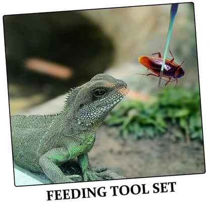 Abaodam 2pcs Stainless Steel Pet Feeding Tongs for Geckos Reptiles Aquarium Tweezers Clamp for Fish Easy Handling Pet Feeding Tools