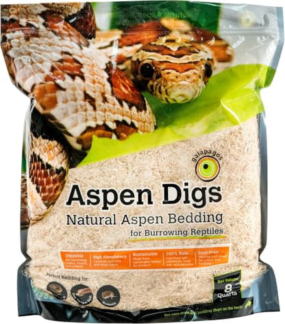 Galápagos (05064) Aspen Digs Shavings Bedding,8-Quart,Natural,(Pack of 6) - size: 8 quarts (Pack of 6)