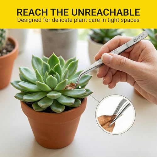4pcs Garden Tweezers Set - 6.3" Long Plant Tweezers for Succulent, Bonsai & Cactus Gardening - Stainless Steel Multi Purpose Seed Tweezer Tools For Kitchen, Crafts, Aquarium, Reptile - size: 6.3"