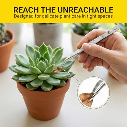4pcs Garden Tweezers Set - 6.3" Long Plant Tweezers for Succulent, Bonsai & Cactus Gardening - Stainless Steel Multi Purpose Seed Tweezer Tools For Kitchen, Crafts, Aquarium, Reptile - size: 6.3"