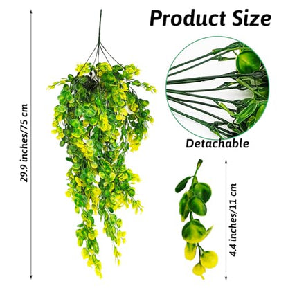 Hamiledyi 4 PCS Reptile Plants Hanging Terrarium Plants Artificial Leaves Habitat Decorations with Suction Cup Green and Yellow Fake Amphibian Plants for Bearded Dragon Lizard Geckos Chameleon - size: 4 PCS