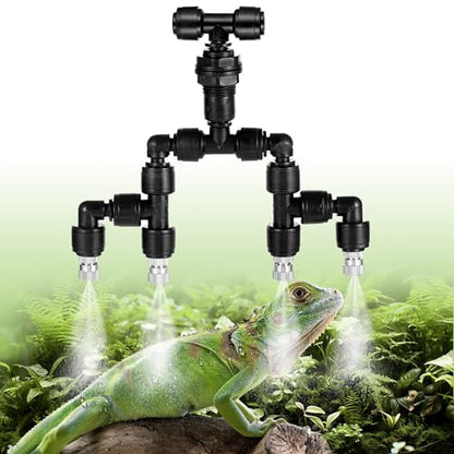 15 Pack Four-Head 1/4 Reptile Mister Nozzles Kit,Reptile Misting | 1/4"Reptile Misting System Fittings,360 Degree Adjustable Misting Spray Nozzles for Aquarium,Vivarium,Plants, Amphibians - size: Four-Head