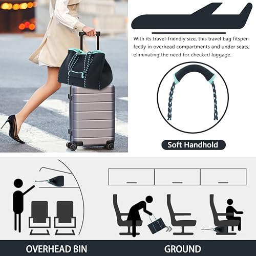 Hibala Neoprene Multipurpose Beach Bag,Gym/Travel/Pool Bag,Tote For Women&Men - color: Grey
