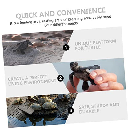 Happyyami Turtle Terrace Clear Tortoise Tank Terrace Amphibian Turtle Fish Turtle Leaf Platform Frog Decor Turtle Tank Platform Turtle Tank Accessories Floating Platform Water Turtle Acrylic