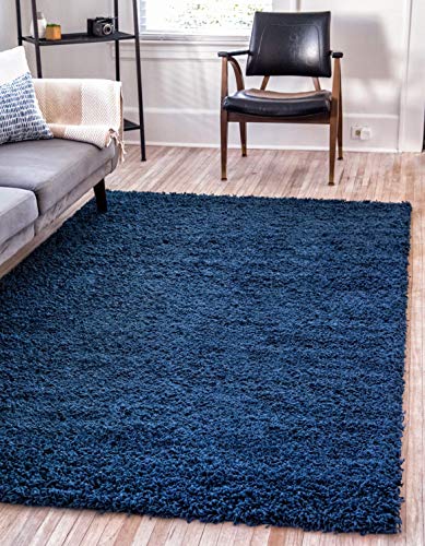Unique Loom Solid Shag Collection Area Rug (2' 2" x 3' 1" Rectangle, Sapphire Blue/ Navy Blue) - color: Sapphire Blue/Navy Blue, size: 2'2" x 3'1" (Rectangular)