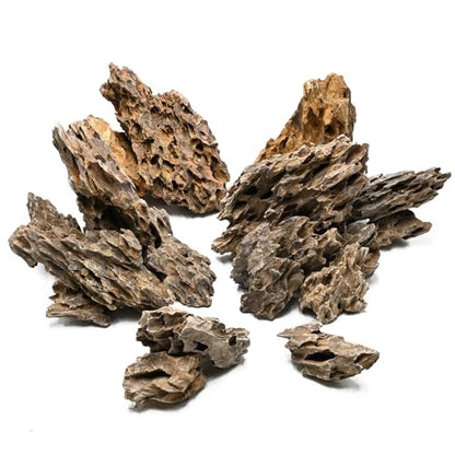 Unocho Aquarium Rocks Dragon Stone 10lb Aquarium Decor Rocks Aquascaping Stone for Aquariums Landscaping Model Tank Decoration Paludarium Amphibian Enclosures(2-6 inches) - size: 10LB(2-6 inches)