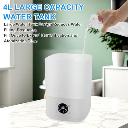 4L Reptile Fogger Mister, Efficient Humidifier Set with Remote Control, Reptile Humidifier for Proper Moisture Control, White, 1 Set - color: Top configuration