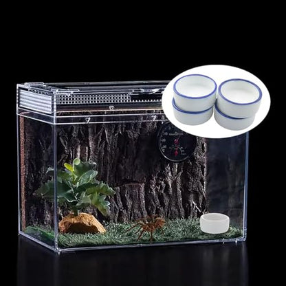 4PCS Small Animal Food Bowl Size 4 35x13mm Mini Ceramic Water Dish Cricket Feeding Dish for Tarantulas Scorpions Snails Mantis Micro Reptile Food Bowl