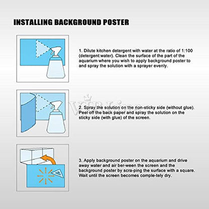 Rock Wall Aquarium Background Poster PVC Fish Tank Decor Landscape 24 36 48 72 (48" x 18"/ 122 x 46cm) - size: 48" x 18"/ 122 x 46cm