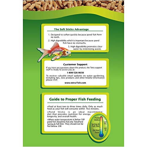 Tetra Pond Sticks Fish Food For Goldfish & Koi, 2.53 lbs | Healthy Daily Diet For All Pond Fish, Easy To Digest Floating Sticks Promote Clearer Water, Feed When Water Is +50 Degrees - size: 2.53 Pound (Pack of 1)