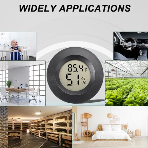 Hygrometer Thermometer Digital Humidity Meter 2 Pack | Mini Size,℉/℃ Conversion Indoor/Outdoor Humidity Monitor Reptile Thermometer For Greenhouse Garden Cellar