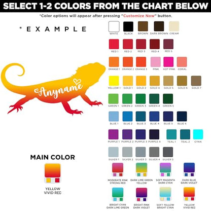 Custom Bearded Dragon Name Transparent Sticker Personalized Customized Lizard Bearded Dragon Pet Owner Waterproof UV DTF Stickers for Water Bottle, Tumbler, Laptop, Helmet, Car, Cute Gifts for Her Him