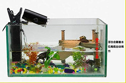 Decorative Turtle Pier Floating Basking Platform with Ramp Ladder Small Aquatic Turtle Pier Floating Dock Basking Platform Area for Aquarium Fish Tank