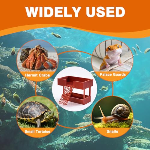 Hermit Crab Water Bowl with Climbing Platform, Rest Platform for Hermit Crab, Reptile Habitat Toy Decoration Accessories