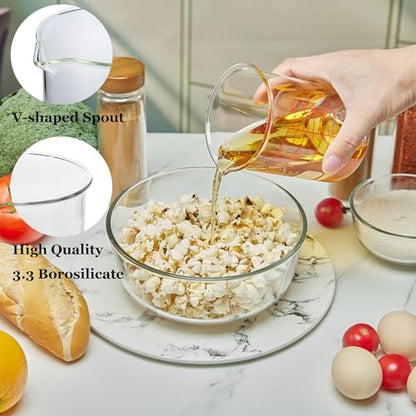 High Borosilicate Glass Measuring Cup-V-Shaped Spout,500ml(16OZ) Glass Measuring Beaker for Kitchen or Restaurant, Easy to Read - size: 500ml (16oz)