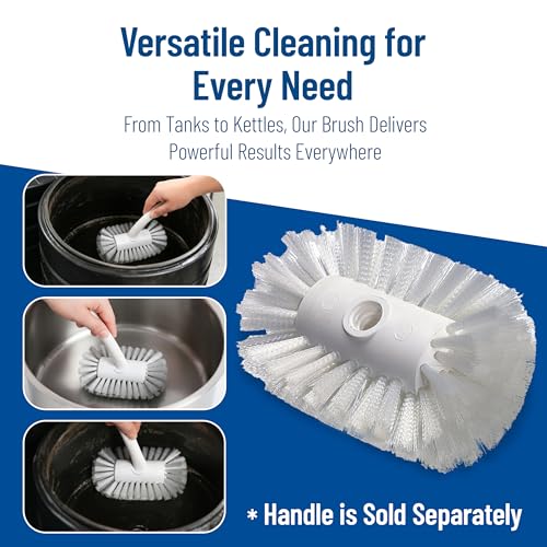 SPARTA Flared Tank and Kettle Brush Head, 7.5 Inch, White | Spectrum, 5.5-Inch Diameter, Nylon Bristles, Threaded Handle Compatible, Chemical Resistant, BPA Free - size: 5.5 x 7.5 Inches