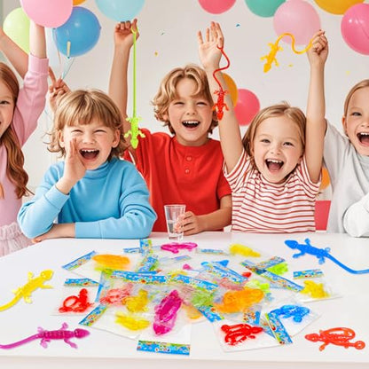40pcs Sticky Gecko Toys School Classroom Exchange Party Favors Kids Goodie Bag Stuffers Finger Bulk Toys Lizard Toys Sticky Treasure Box Prize Pinata Fillers Birthday Party Supplies Treat Boy Girl