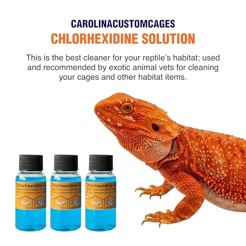 3 Refills of 32 oz Each, Chlorhexidine Solution 2%, Chlorhexidine Cleaning Solution, Chlorhexidine Spray for Reptile Habitats