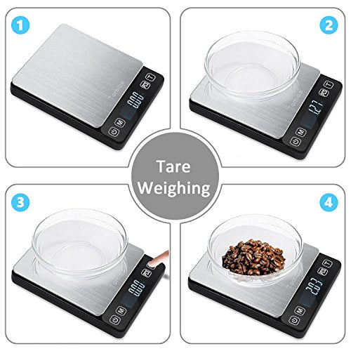 500g Precision Digital Pocket Scale, 0.01g Resolution, Includes a Calibration Weight
