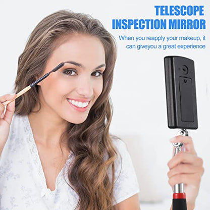 BBTO 4 Pcs LED Inspection Mirror | Telescoping Flexible Tool for Mechanics, Checking Vehicle Engine Parts, HVAC Systems, Tight Spaces, Non-slip Grip Handle - size: 1.97 x 3.15 Inches/ 5 x 8 cm, style: Modern