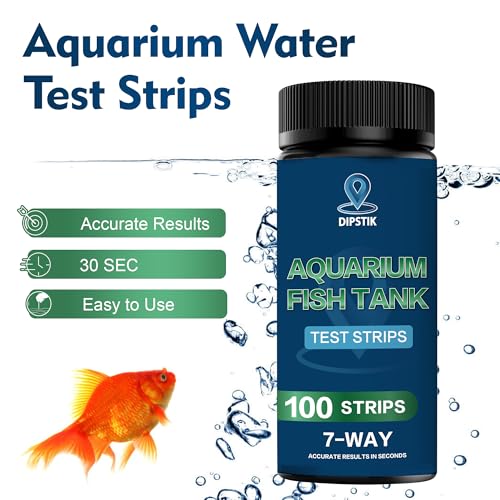Aquarium Test Strips,7-Way Freshwater Saltwater Fish Tank Pond Test(100ct) | Nitrate, Nitrite, Chlorine, Hardness, Alkalinity, Carbonate, pH - color: 7 WAY