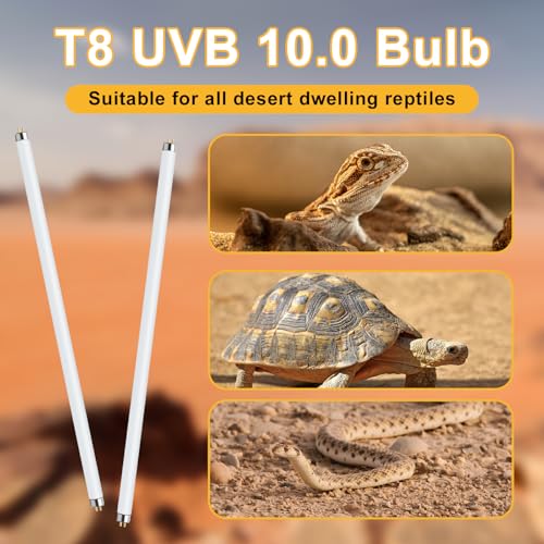 LUCKY HERP T8 30W UVB 10.0 Reptile Light, UVA UVB Reptile Light Bulb 2 Pack, Fluorescent Lamp for Reptiles Amphibians Lizards Chameleons - size: 36inch 10.0