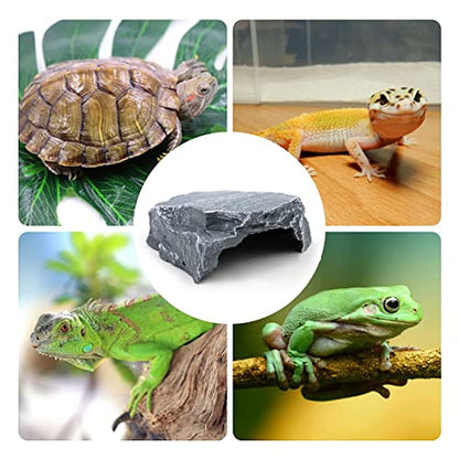 MINYULUA Reptile Cave Resin Hiding Habitatfor Small Reptiles | Aquarium Fish Hideout Shelter for Lizards, Made of Resin, Decor Ornament, Sturdy and Durability, Easy to Clean