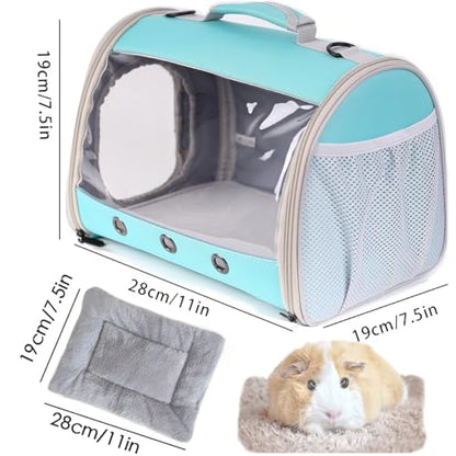Small Animal Travel Backpack Carrier,Portable Bearded Dragon Bag for Sugar Glider,Hedgehog,Rat,Bunny,Rat,Outdoor Used (Green, Carrier L+ I Leash) - color: Green
