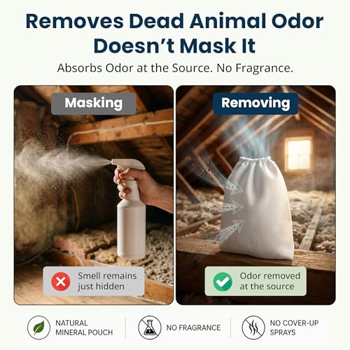 SMELLEZE Dead Animal Odor Eliminator for Home - Reusable Pouch | Removes Rodent & Mouse Smell in Wall, Attic, Crawlspace - Reusable Pouch, Pet Safe, USA Made, 375 sq.ft