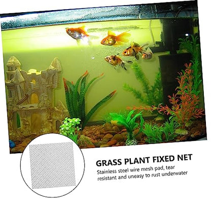 8pcs Fish Tank Breeding Net Stainless Steel Mesh Pad for Aquatic Plant Substrate Moss Met Grass Plant Fixed Net