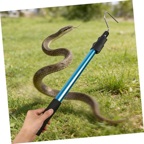 NUOBESTY Adjustable Aluminium Alloy Reptile Hook Snake Grabber Tool with Telescopic Design and Non-Slip Handle for Safe Outdoor Snake Catching and Easy Storage