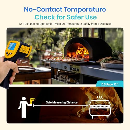 Etekcity Infrared Thermometer Laser Temperature Gun 774 | Cooking, Pizza Oven, Griddle, BBQ, Meat, HVAC, Engine, Adjustable Emissivity, MAX Display, Surface Measurement - color: Light Yellow, style: Classic
