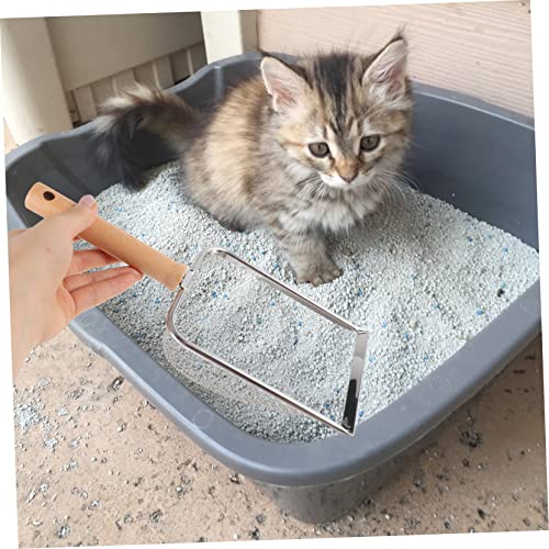 Toyvian Reptile Litter Scoop with Comfortable Wooden Handle Tool for Cleaning Turtle Lizard Snake and Frog Waste Efficient Mesh Design for Easy Use Reptile