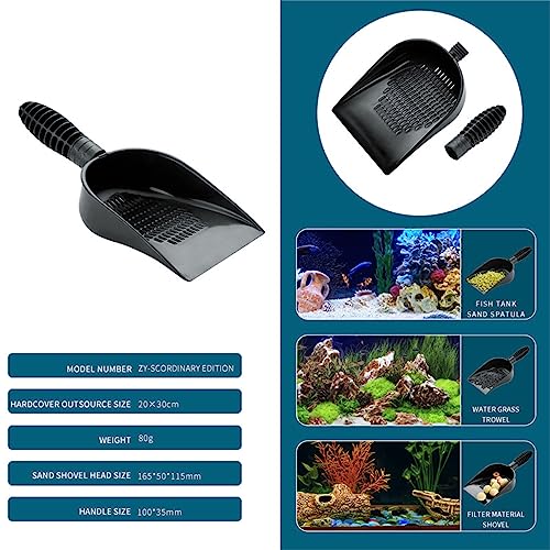 Aquariums Sand Shovel Fish Tanks Tool with Ergonomic Handle Aquariums Scooper Sifter Cleaner PVC B#