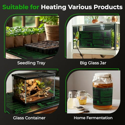 Seedling Heat Mat - KOKOPRO Durable Waterproof Heat mat for Plants Warm Hydroponic Heating Pad for Indoor Home Gardening Seed Starter 10" x 20.75" - color: 1-Pack 10''x20.75''