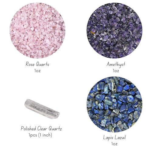 Cute Farms Terrarium Starter Kit | Moss, Vermiculite, Soil, Pebbles, Plant Food, & Finishing Tools (Large Kit + Crystals) - size: Large Kit + Crystals