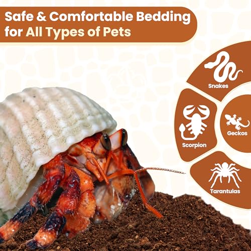 Gro-Med ReptiCare Coconut Fiber Substrate for Reptiles 12 Q, Organic Ready to Use - Odor Absorbent Coco Coir Terrarium Bedding for Ball Pythons, Boas, Snakes, Tortoises, Geckos, Frogs and Tarantulas