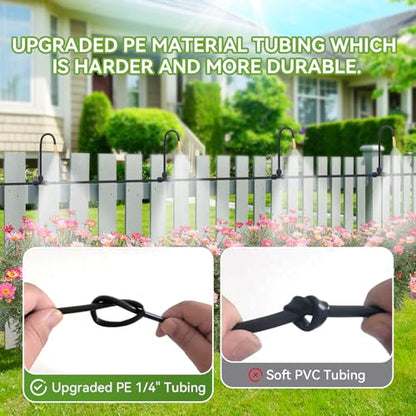 Drip Irrigation System Kit with 16 Pcs Adjustable Brass Nozzles & Bendable Spay Arm,120ft Garden Watering Misting System for Outdoor Raised Bed, Potted Plant, Yard, Greenhouse - size: 120ft+16pcs nozzles and connectors