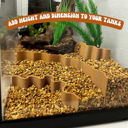 REEFSHAPE Aquarium or Terrarium Substrate Cliffs Combo Pack | Separate Substrate Layers in Aquariums or Terrariums to Create Cliffs & Depth | Made in USA (Cliff Combo, Tan) - color: Cliff Combo, Tan