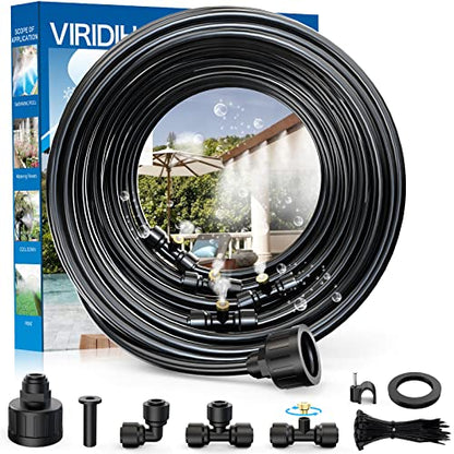 100FT|30M Misting Systems, Outdoor Water Misting Cooling System, for Backyard Mist Kit for Garden Greenhouse Fan Deck Umbrella Canopy Pool Porch Trampoline Sprinkler Park BBQ Party