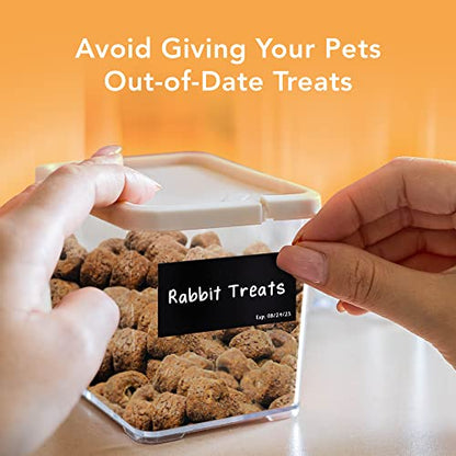 96 Pack Chalk Label, for Marking Kids, Dog, Cat, Ferret Treats, Bottles & Kitchen Food Containers, Includes Writing Pen