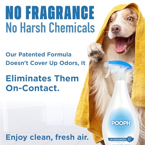 POOPH Pet Odor Eliminator Spray, 20 oz | Unscented pet odor eliminator spray for home surfaces, upholstery, furniture, and vehicles - size: 20 Fl Oz (Pack of 1)
