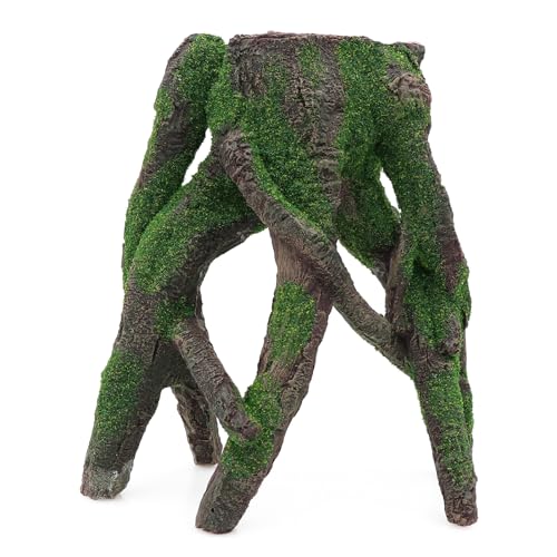 AQUA KT Aquarium Tree Stump Branch Rock Fish Hiding Place for Betta Cichlid Goldfish Fish Tank Aquarium Landscape Decoration