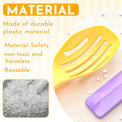 9Pcs Bathing Sand Scooper for Hamsters, Small Pet Grooming | Hamster Bedding Scooper,Pet Cleaning Tool,Small Pet Grooming - color: 3Purple+3Yellow+3Green, size: Small