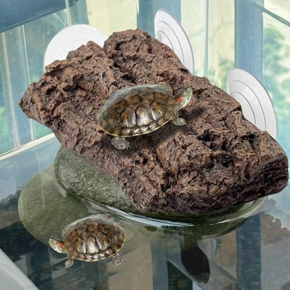 kathson Turtle Basking Platform with Strong Suction Cups,Resin Reptile Climbing Rock Turtle Floating Dock Resting Basking Terrace for Frogs,Terrapins,Juvenile,Crabs - style: Platform