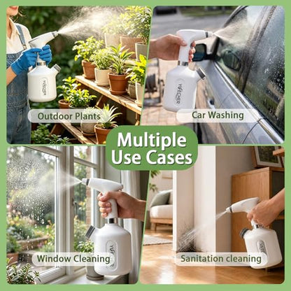 Electric Spray Bottle, 0.26 Gallon Battery Powered Plant Mister, 1500mAh USB Rechargeable Automatic Garden Sprayer, Handheld Continuous Water Spray Bottle for Indoor Houseplants, Succulents, Cleaning