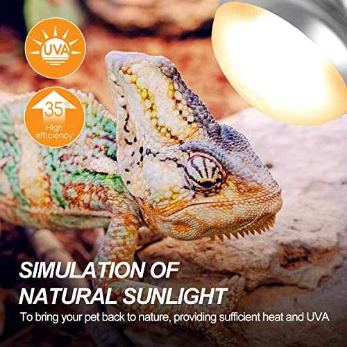 WACOOL 2Pack 100W Reptile Heat Lamp Day & Night Kit, Nature Simulated Basking Daylight & Nightlight Heat Lamp Bulbs for Reptiles & Amphibians, UVA Heat Lamp for Bearded Dragon Gecko Turtle Lizard - style: 100W-2 PACK