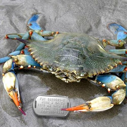 Personalized FWC Crab Trap Tags - Five Serialized Rust Proof ID Tags