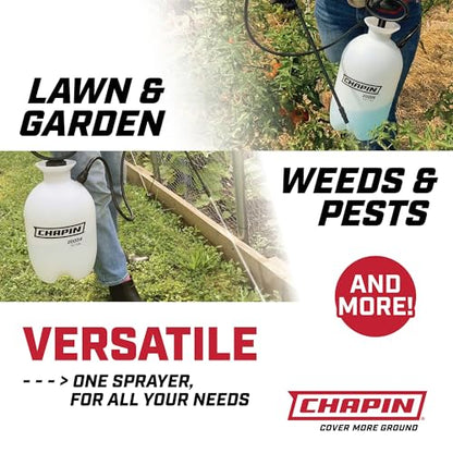 Chapin 2-Gallon Pump Sprayer, Reliable Spray for Daily Use | Lightweight tank; for home and garden use, for weed control, plant feeding and cleaning with adjustable nozzle and long hose - size: 2-Gallon
